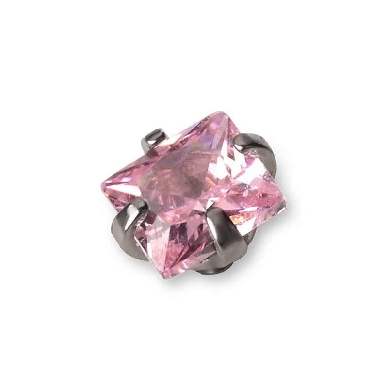 Накрутка 1.2 мм pink square crystal титан 4 мм