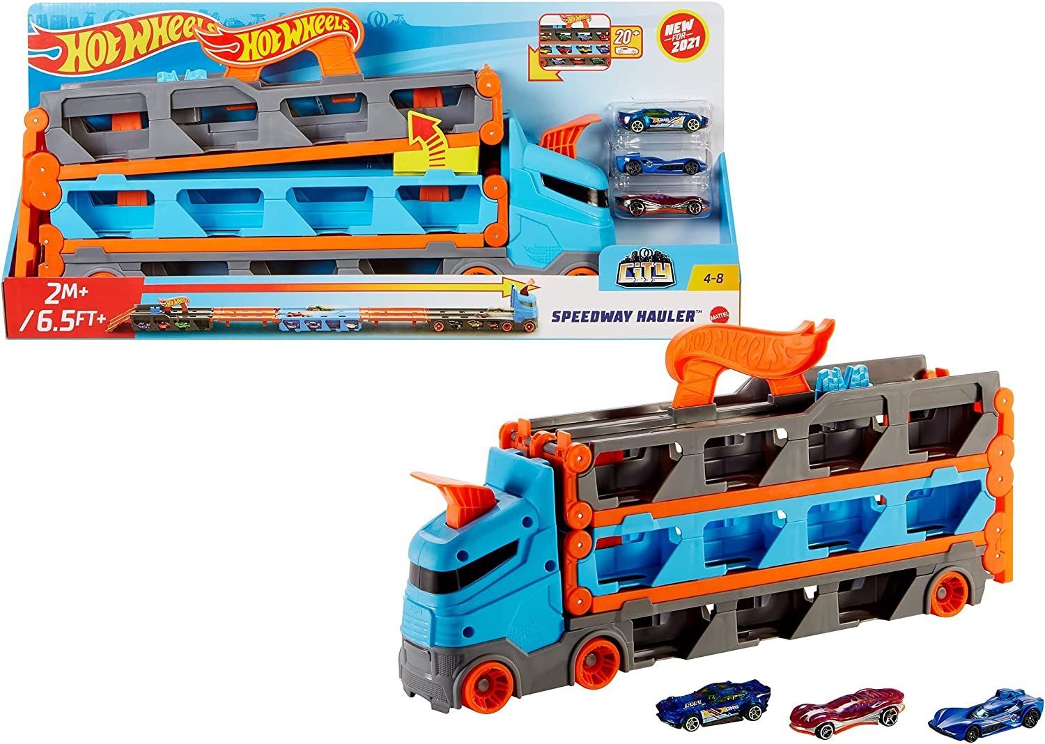 Набор игровой hot wheels грузовик. Hot Wheels грузовик-автотрек gvg37. Hot Wheels Speedway Hauler