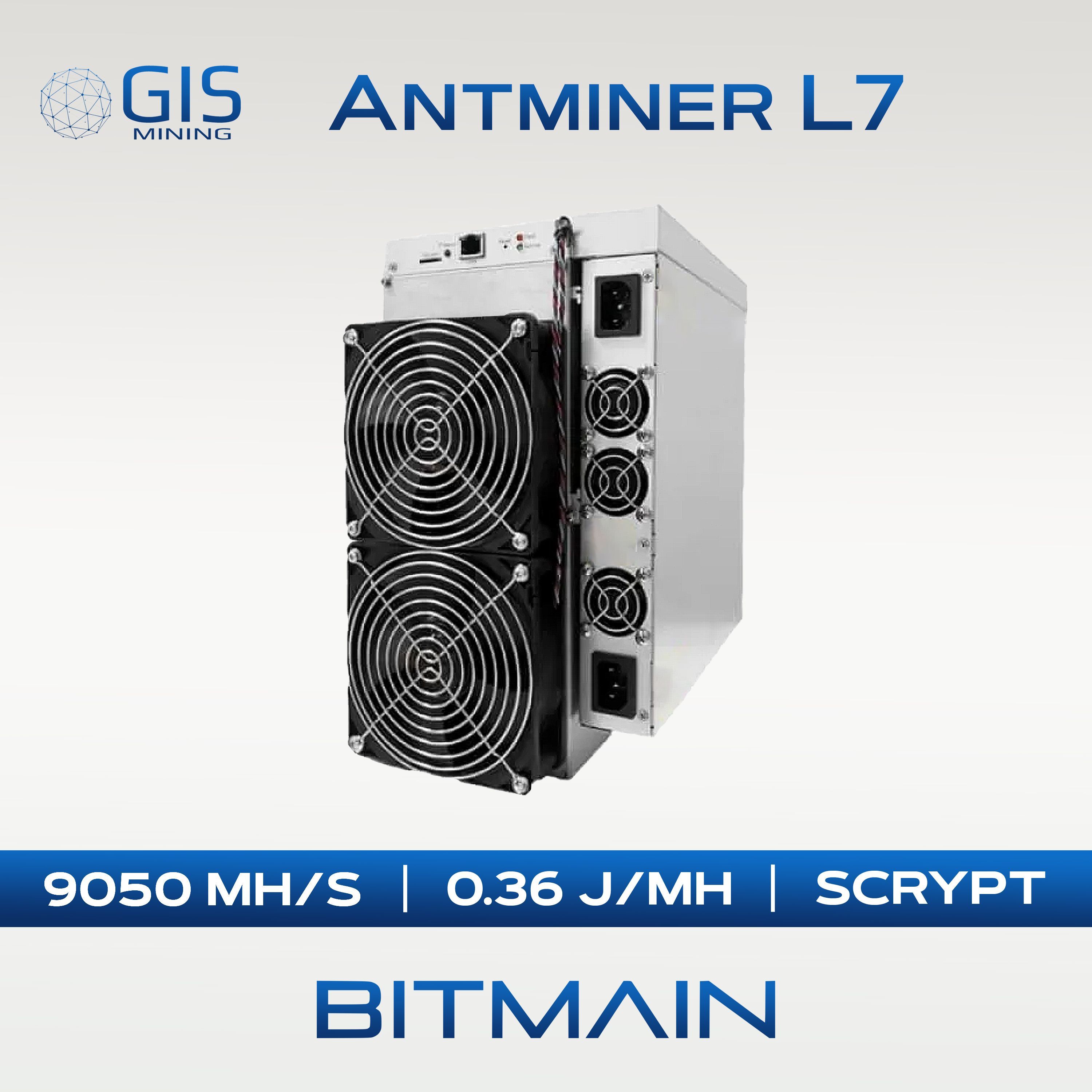 Асик Bitmain Litecoin LTC Miner L7 9050 MH/S для майнинга криптовалюты  бытовой, собранный, электрический, металлический ASIC с 4 мощными  вентиляторами для охлаждения / промышленный майнер - купить с доставкой по  выгодным ценам