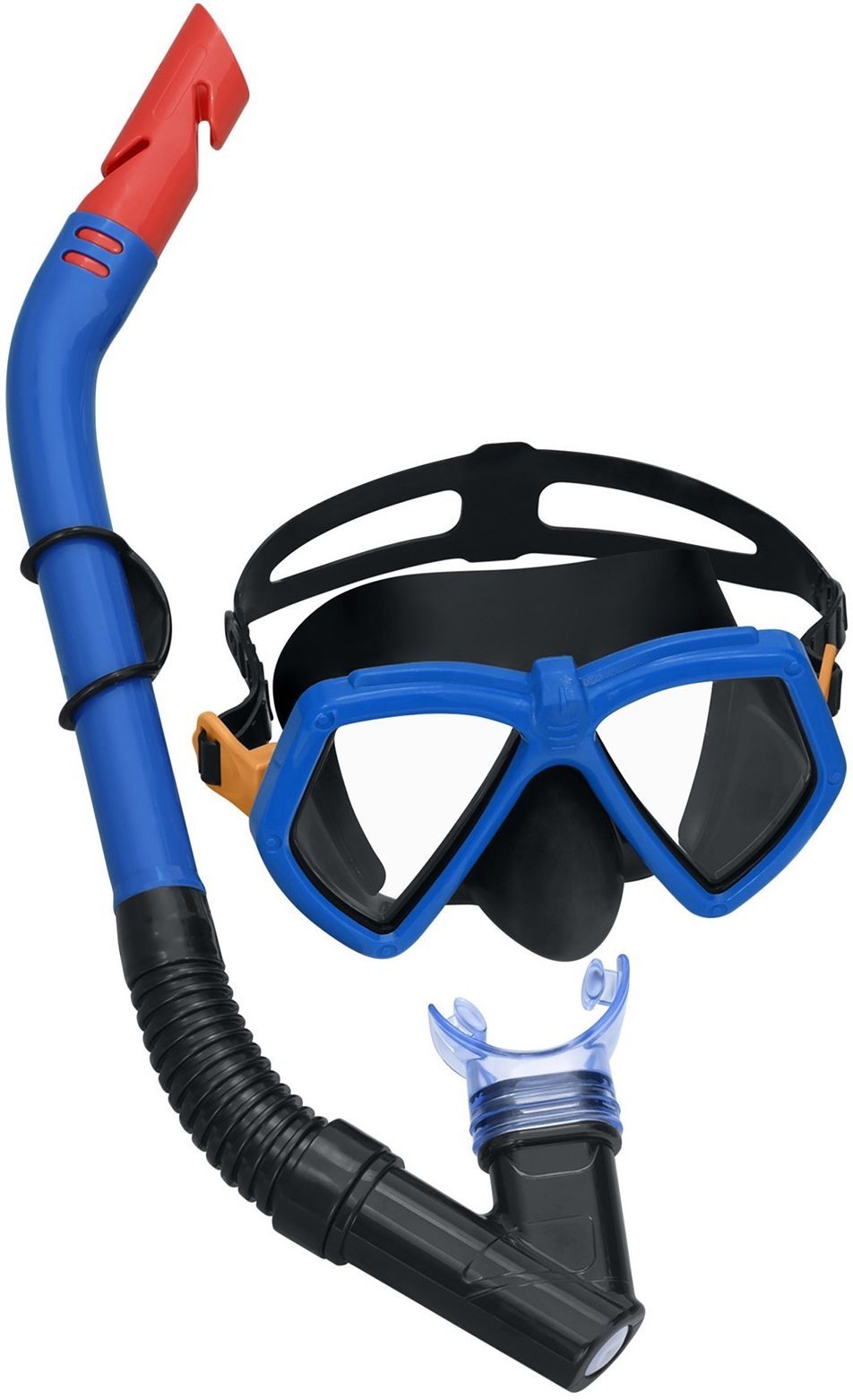 Детский набор для подводного плавания Bestway Dominator Snorkel Mask: маска и дыхательная трубка для бассейна и ныряния под водой, плавательные очки со шноркелем для снорклинга и дайвинга, от 7 лет