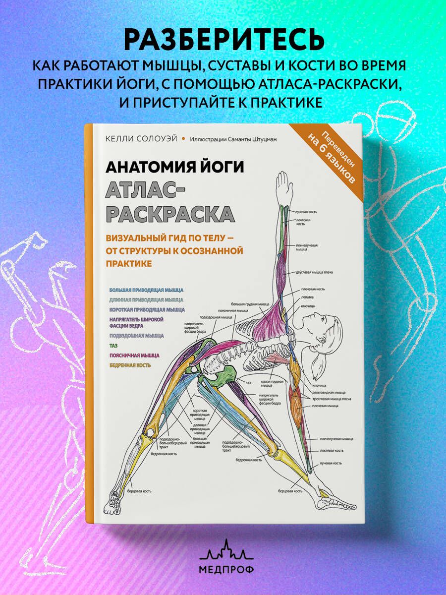 Анатомия йоги: атлас-раскраска. Визуальный гид по телу от структуры к осознанной практике | Солоуэй Келли