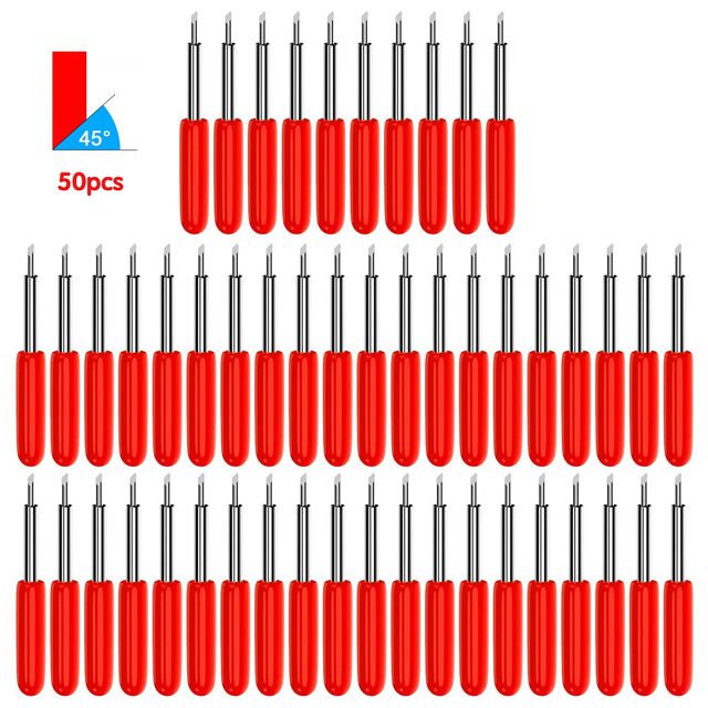 50шт.,наборлезвийплоттераRolandCricut,лезвияфрезы,виниловыйрезак,офсетныйнож,сменныйинструментдлярезьбы