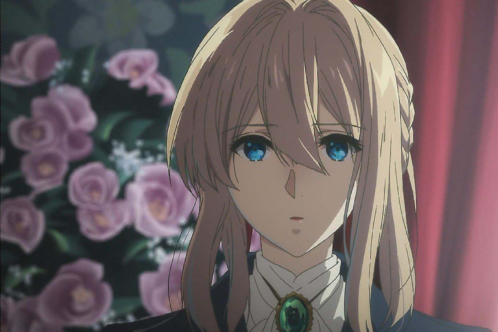 Violet Evergarden с цветком