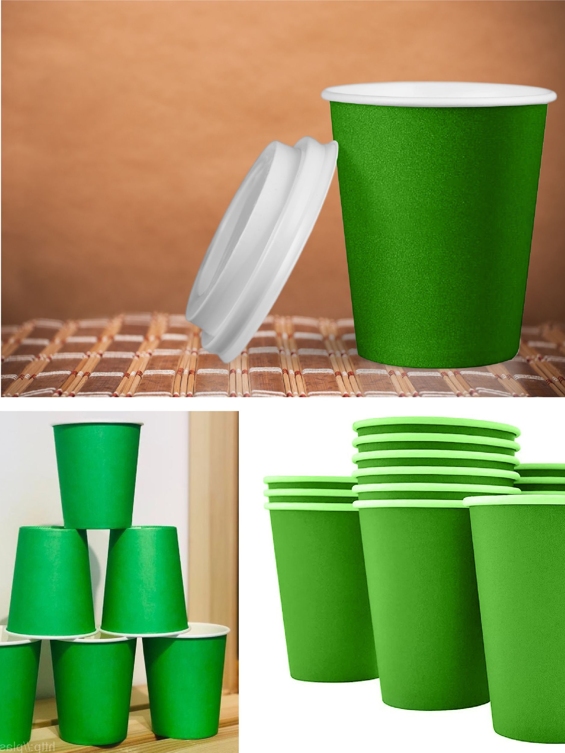 Картонные стаканы. Бумажные стаканчики зеленые. Одноразовый стакан зеленый. Однотонные бумажные стаканчики. Бумажные стаканы 230 мл.