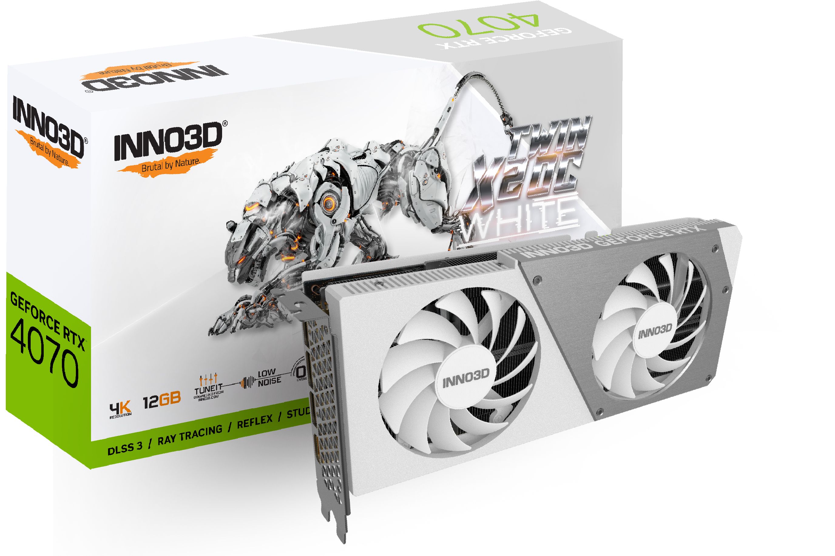 Inno3DВидеокартаGeForceRTX4070TWINX2OCWHITE12ГБ(N40702-126XX-185252W)