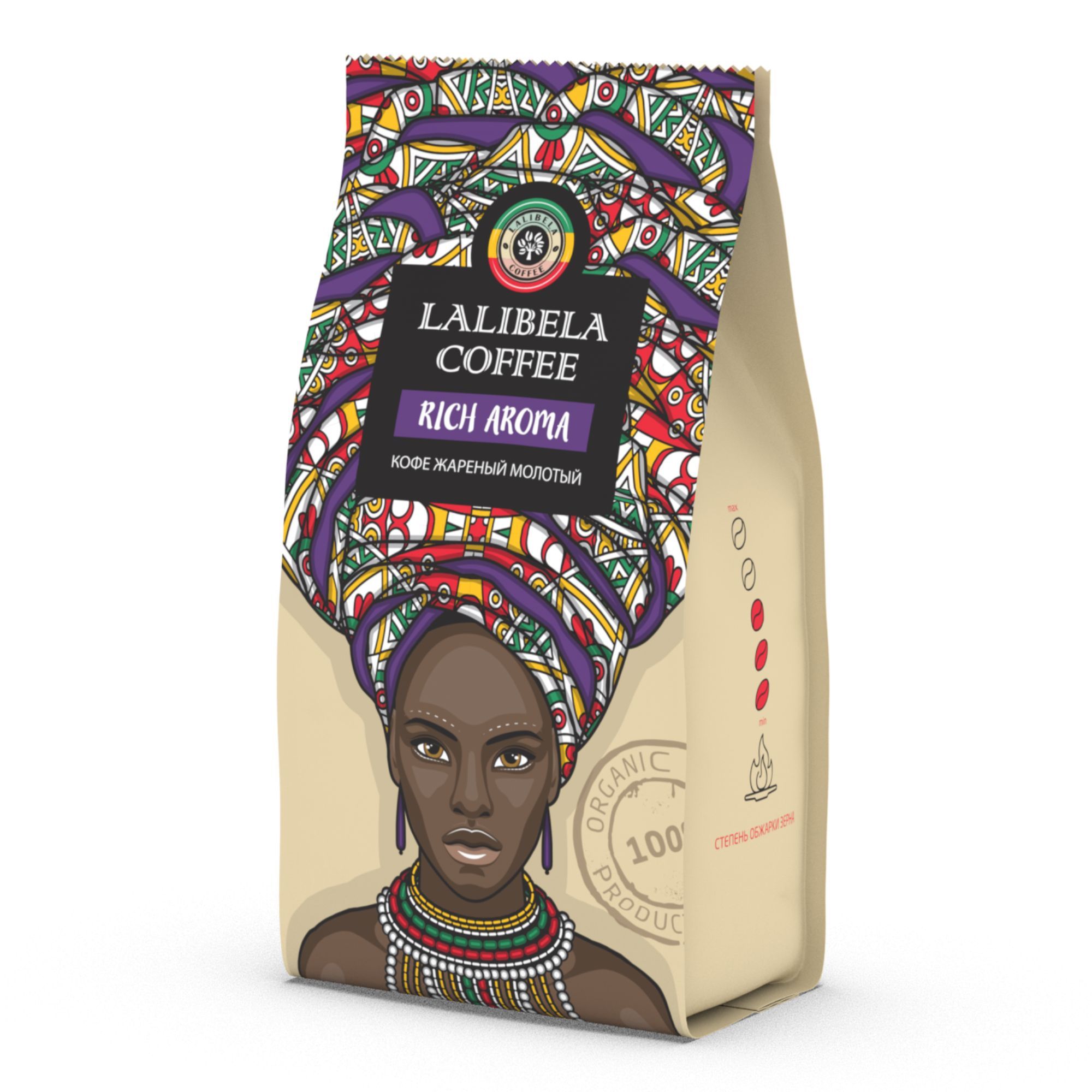 Кофе молотый 200 гр LALIBELA COFFEE RICH AROMA арабика, робуста