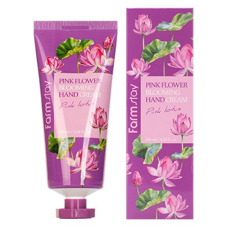 FarmStay Крем для рук с экстрактом лепестков розы Pink Flower Blooming Hand Cream Pink Rose 100 мл.