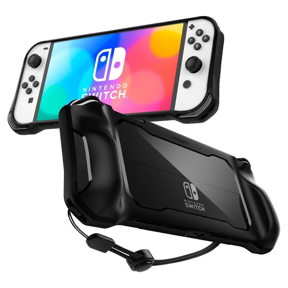 Чехол Spigen на Nintendo Switch OLED (ACS04020) Rugged Armor / Спиген Чехол для Нинтендо Свитч Олед Противоударный, Черный