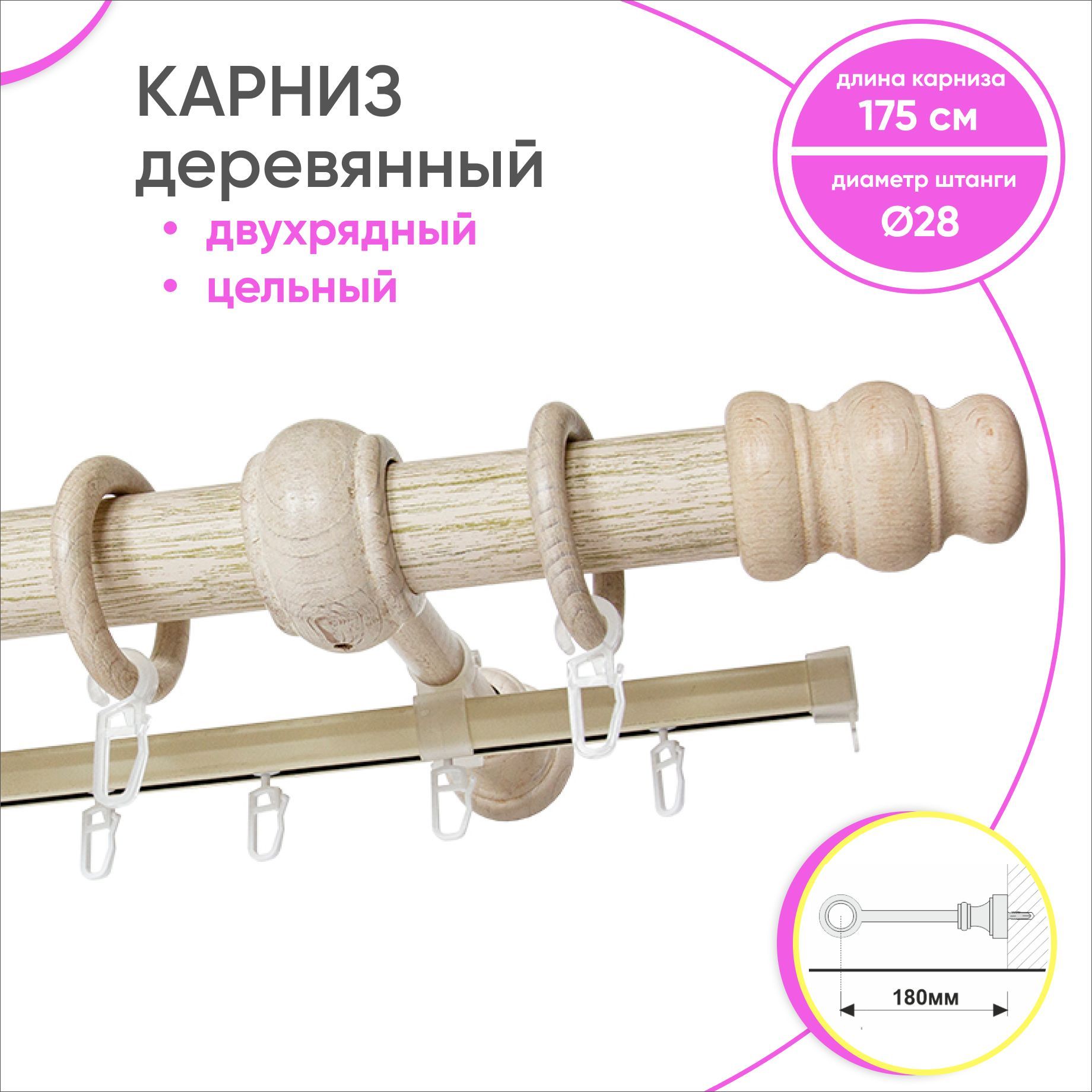 карниз на 2 шторы