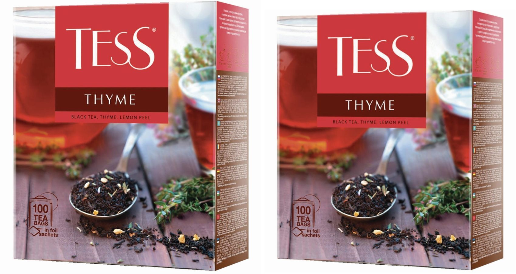 Чай <b>Tess</b> Thyme черный с чабрецом и цедрой лимона 100 пакетиков — это сильны...