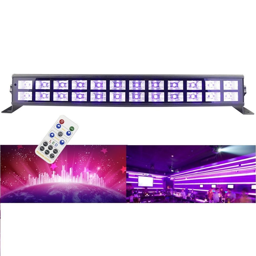 Ультрафиолетовая лампа / LED Bar UV 2x12 DMX / UV-светильник с пультом ДУ.