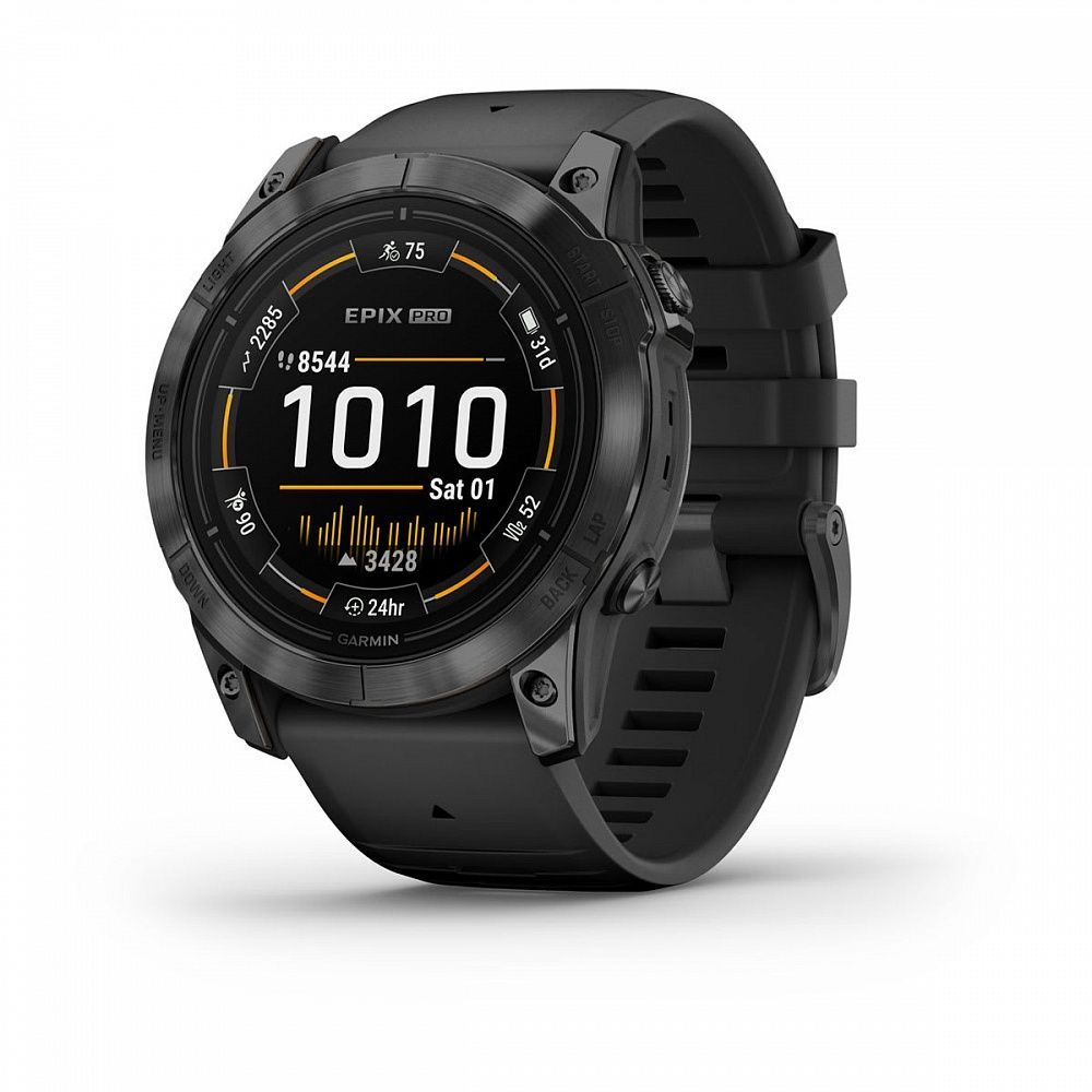 GarminСпортивныечасыСмарт-часыGarminEpixProGen2StandardEdition51ммSlateGray,черныйремешок010-02804-21,цветчерный