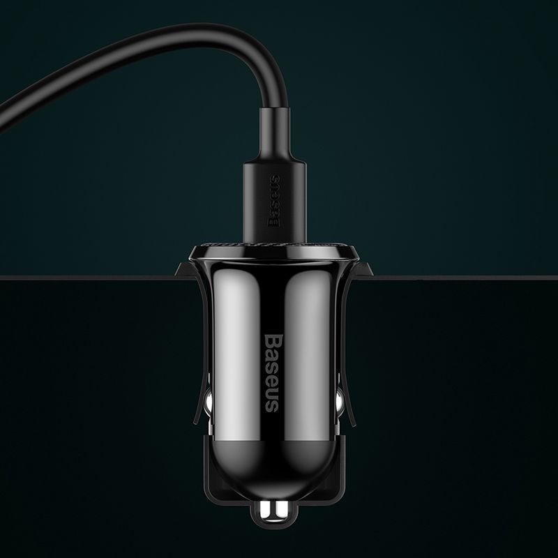 Автомобильное зарядное устройство Baseus Grain Pro Car Charger (Dual USB 4.8A) Black