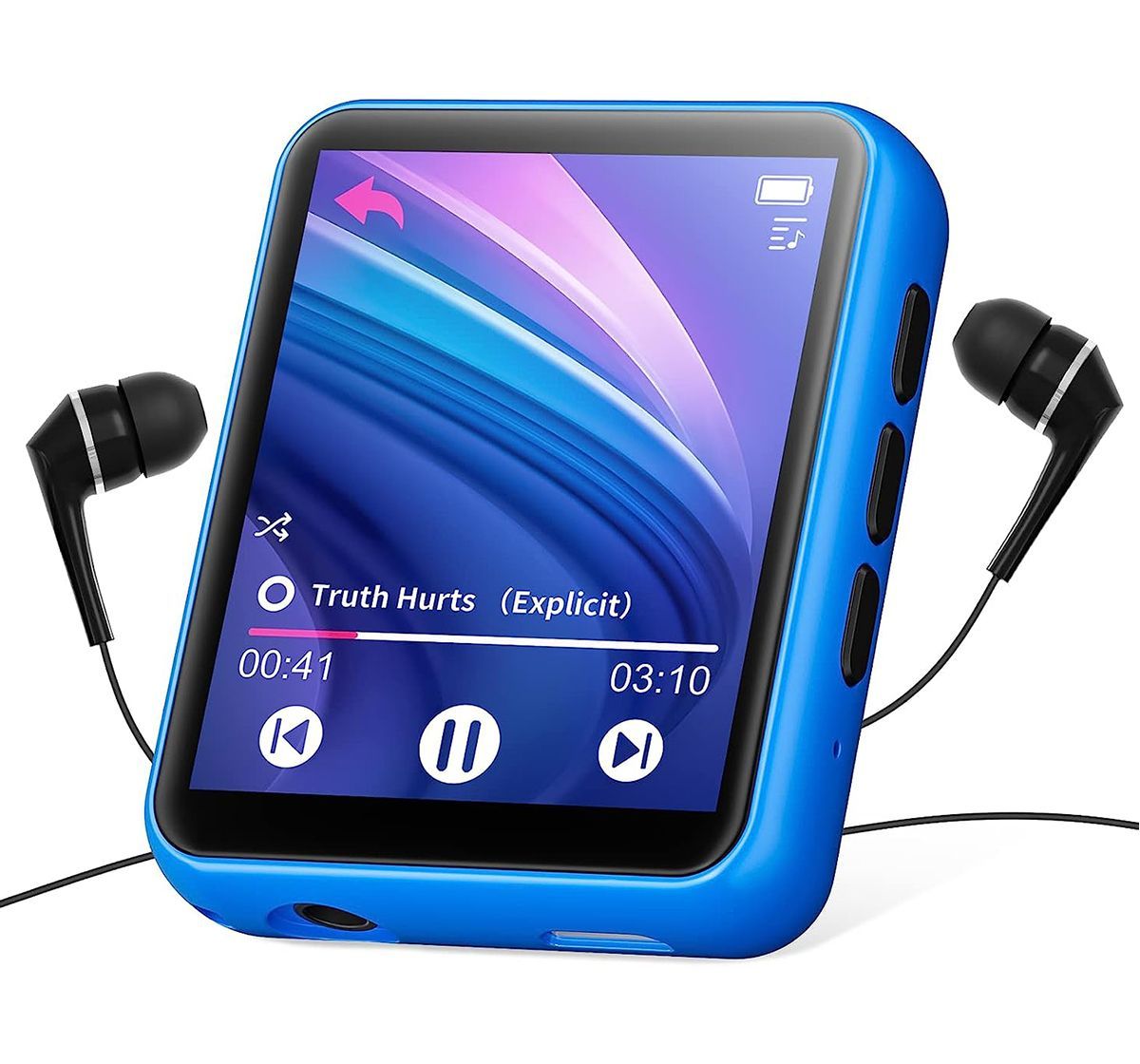 JOLIKE MP3-плеер FM 32GB Bluetooth 5.0/Полностью сенсорный  экран/Многоязычный/синий 32 ГБ, синий