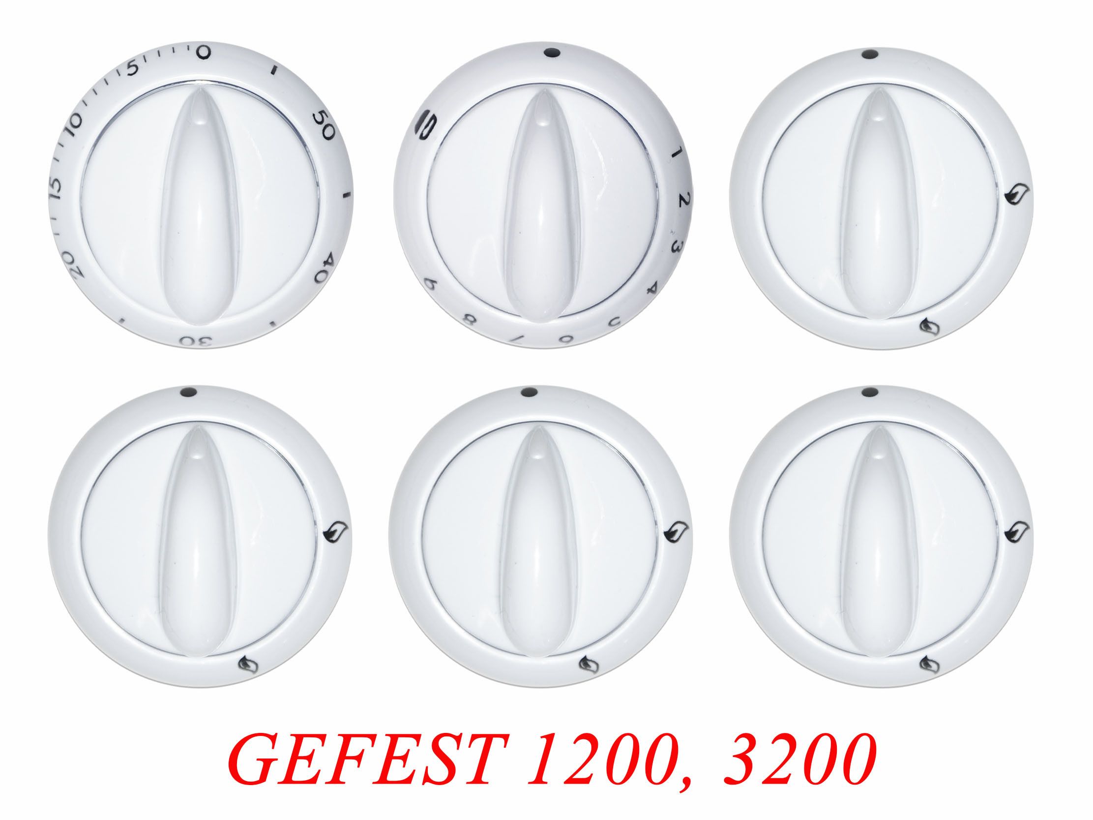 Набор ручек для газовой плиты GEFEST мод. 1200, 3200 (белые)