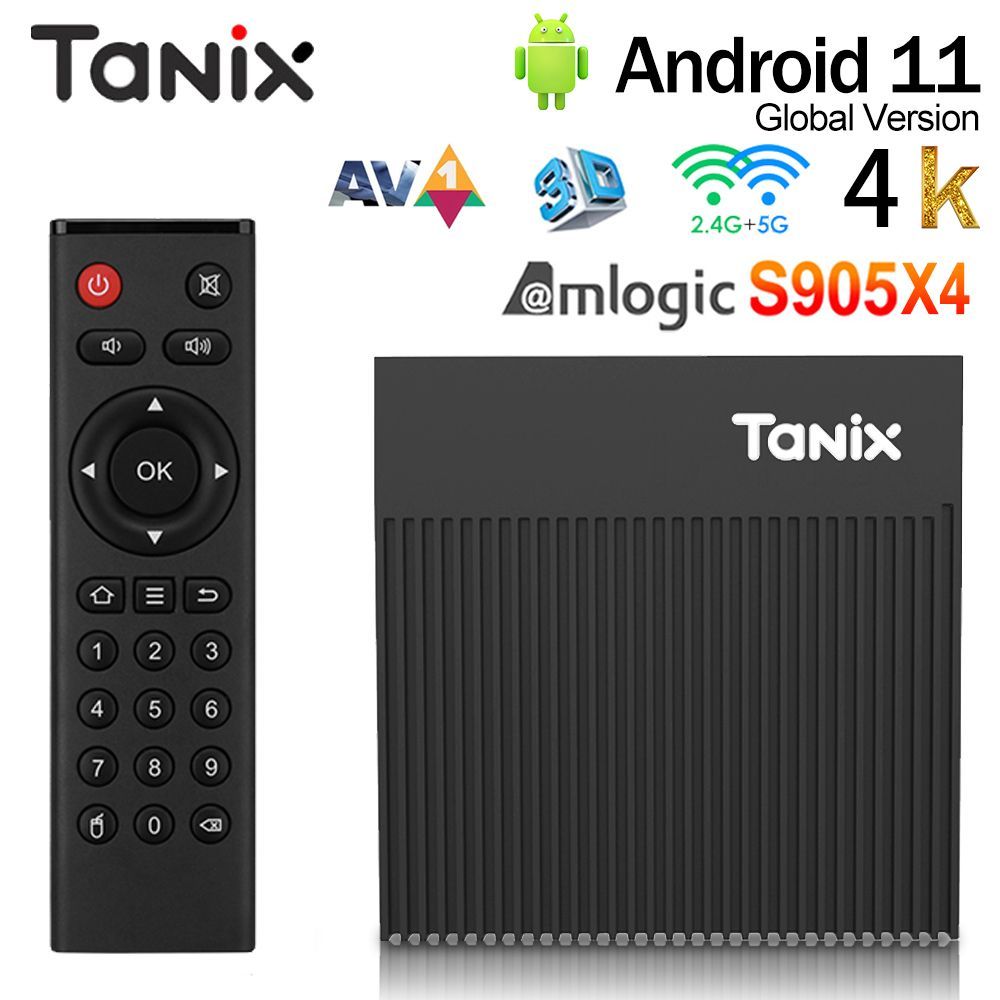 TanixМедиаплеерtanixx4Android,4ГБ/32ГБ,Bluetooth,Wi-Fi,черный