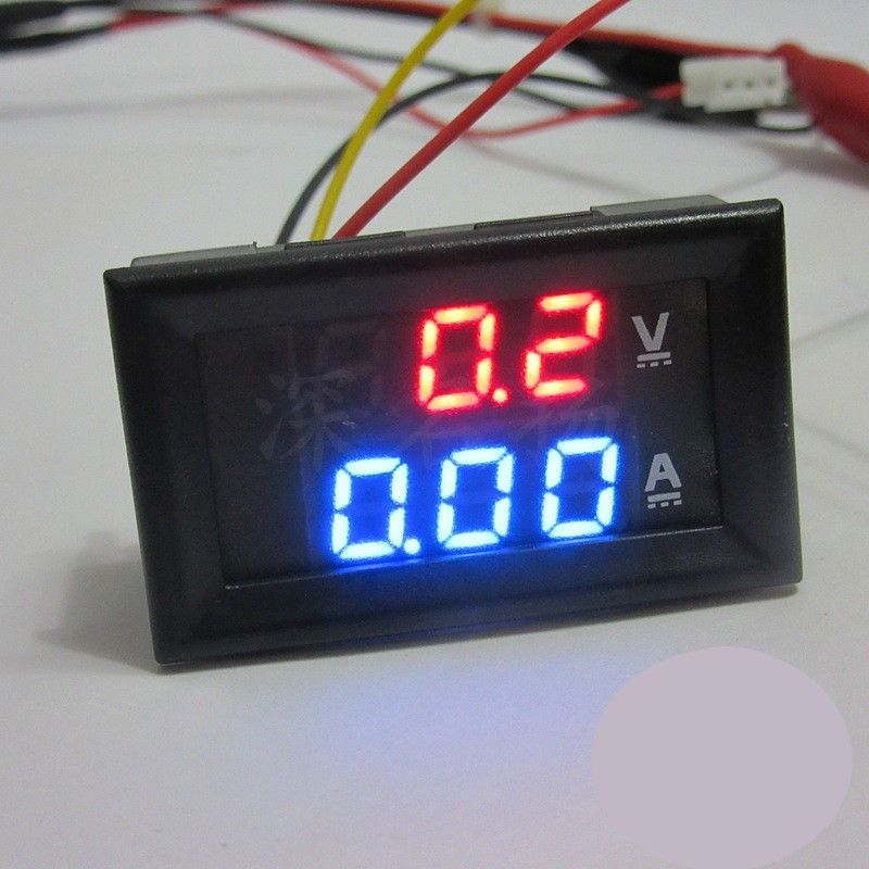 Цифровой амперметр-вольтметр DC 0-100V 0-10A LED дисплей, Ток и напряжение можно точно регулировать