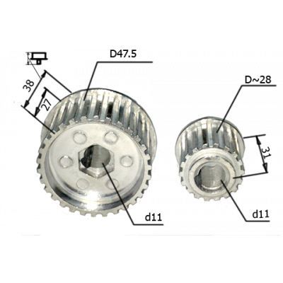 Шкивы для рубанка Rebir IE-5708/5709