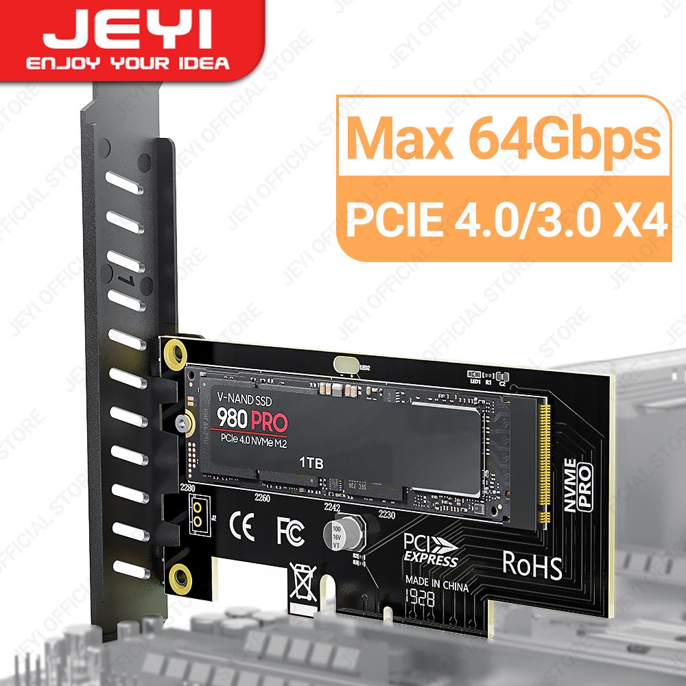 JEYIАдаптерNVMeдляSSDm.2вслотPCI-ex4-x16,4.0