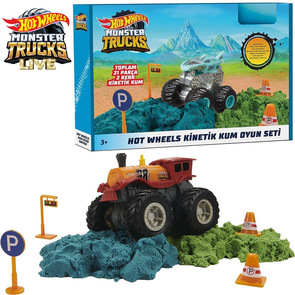 Игровой набор Hot Wheels Monster Trucks с кинетическим песком