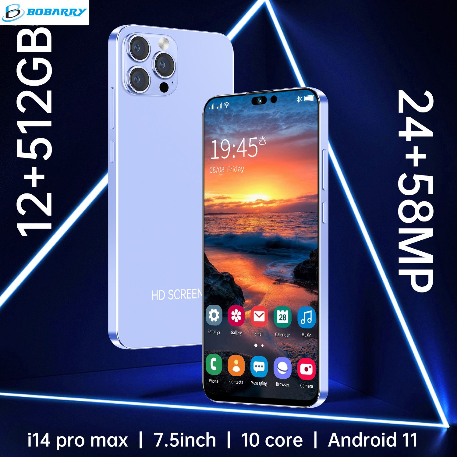 Смартфон Bobarry I14 Pro Max-5G-hongyuanding-cai - купить по выгодной цене  в интернет-магазине OZON (1197636990)