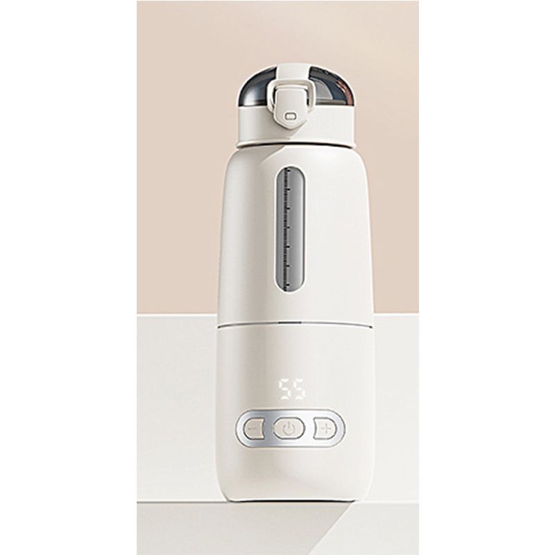 портативный производитель детского молока 300 мл,Подогреватели бутылочек, Беспроводной термос с подогревом, Переносная грелка для молока,белый