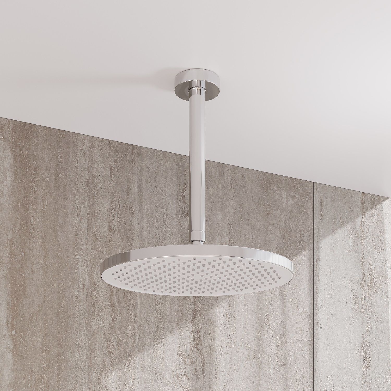 Фото товара на маркетплейсе ozon Верхняя лейка для тропического душа IDDIS, круглая, хром с белым, Esper, ESP25CRi64