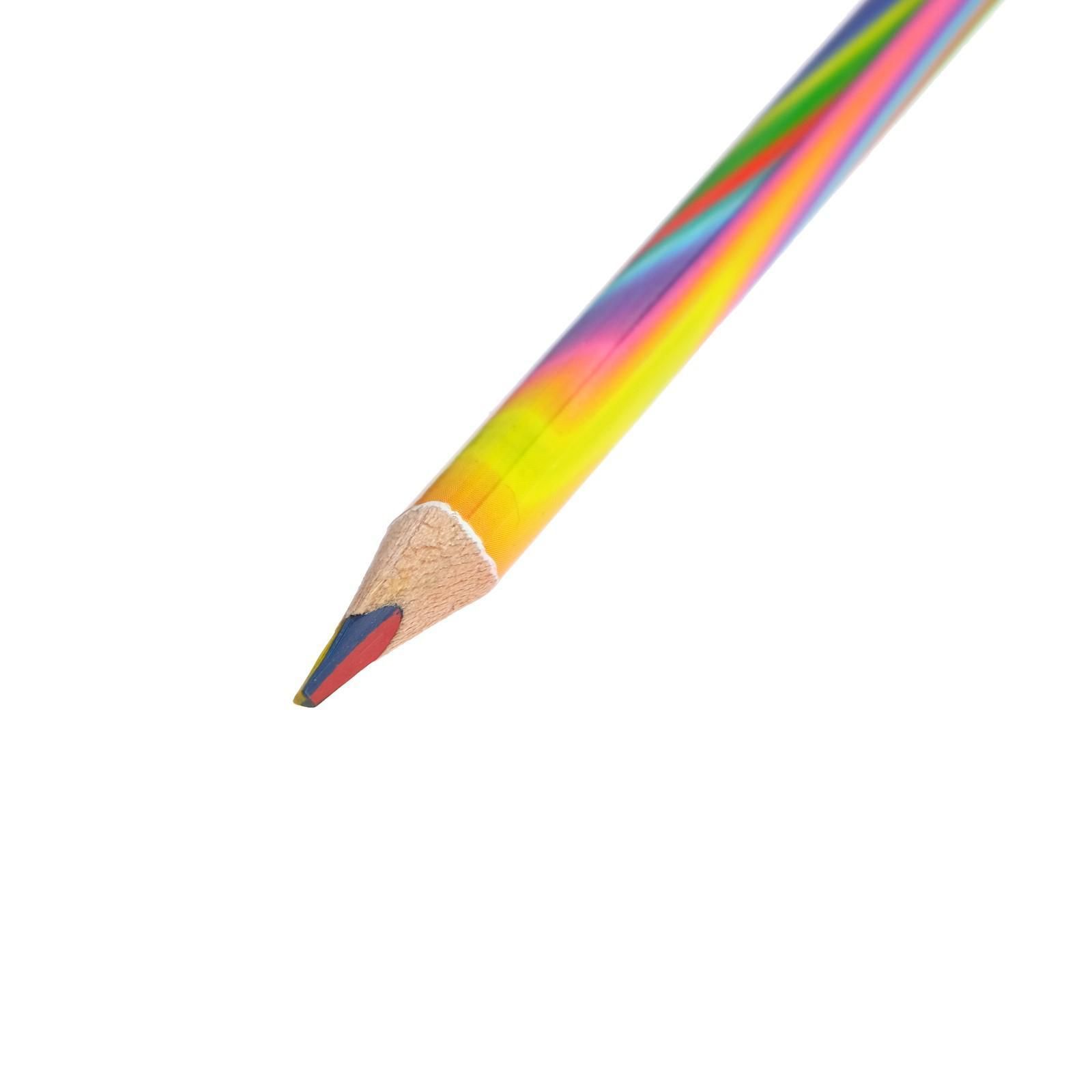 Радужный карандаш мульти пульти. Разноцветный карандаш. Карандаш с многоцветным грифелем. Карандаш с разноцветным грифелем. 30шт в пласт.