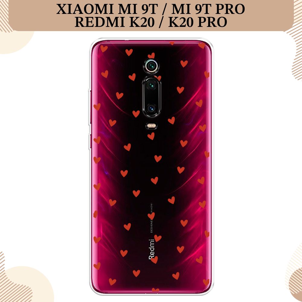 СиликоновыйчехолнаXiaomiRedmiK20/K20Pro/XiaomiMi9T/9TPro/СяомиРедмиК20,Redhearts,прозрачный