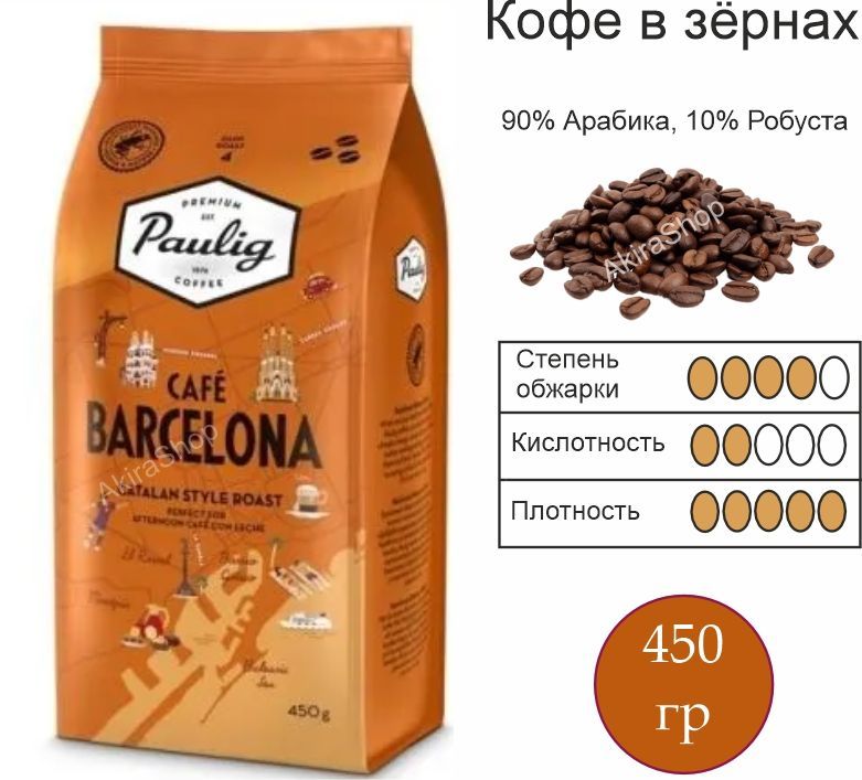 КофевзернахPauligCafeBarcelona,450гр.Финляндия