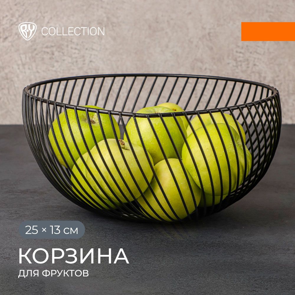 КорзинадляфруктовBYCOLLECTIONМодерн,25х13см,сталь