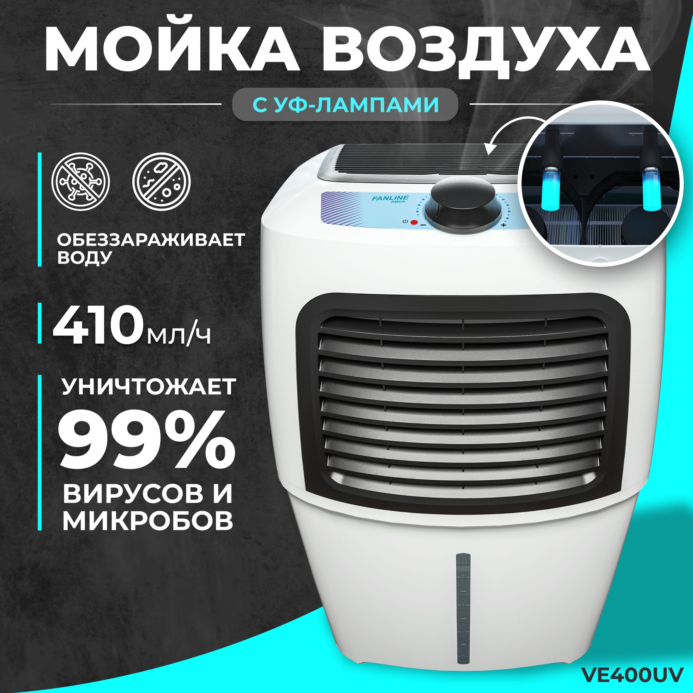 Очиститель воздуха Fanline Aqua VE400UF, белый - купить по выгодным ценам в  интернет-магазине OZON (305526152)