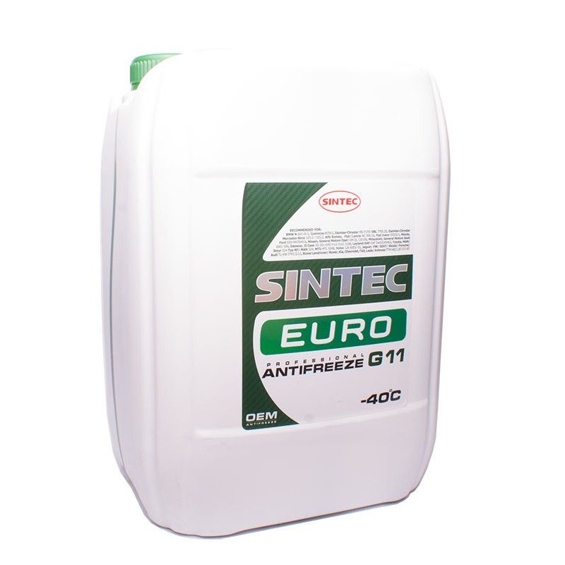 Sintec antifreeze g11. Антифриз Sintec Euro g11 зеленый. Sintec Antifreeze Euro g11 зеленый 10л. Антифриз Sintec Euro g-11 зелен.10л.. Sintec антифриз -40 Euro (20кг).