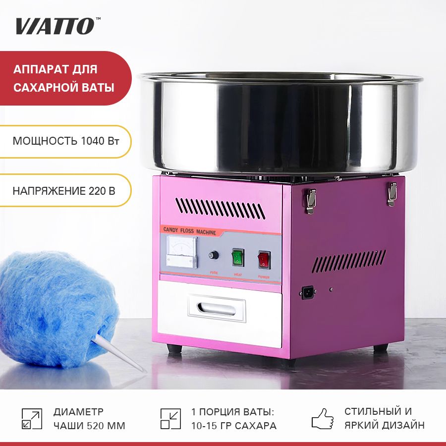 Аппарат для сахарной ваты Viatto Commercial EC-01. Аппарат для сладкой ваты