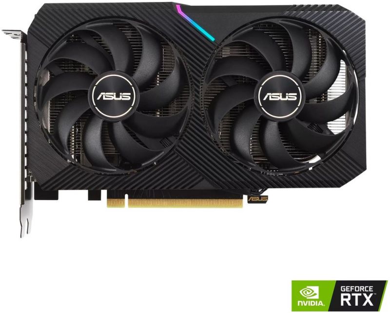 ASUS Видеокарта GeForce RTX 3050 Dual GeForce RTX 3050 V2 OC Edition 8GB GDDR6 Ret (DUAL-RTX3050-O8G-V2) 8 ГБ (DUAL-RTX3050-O8G-V2)