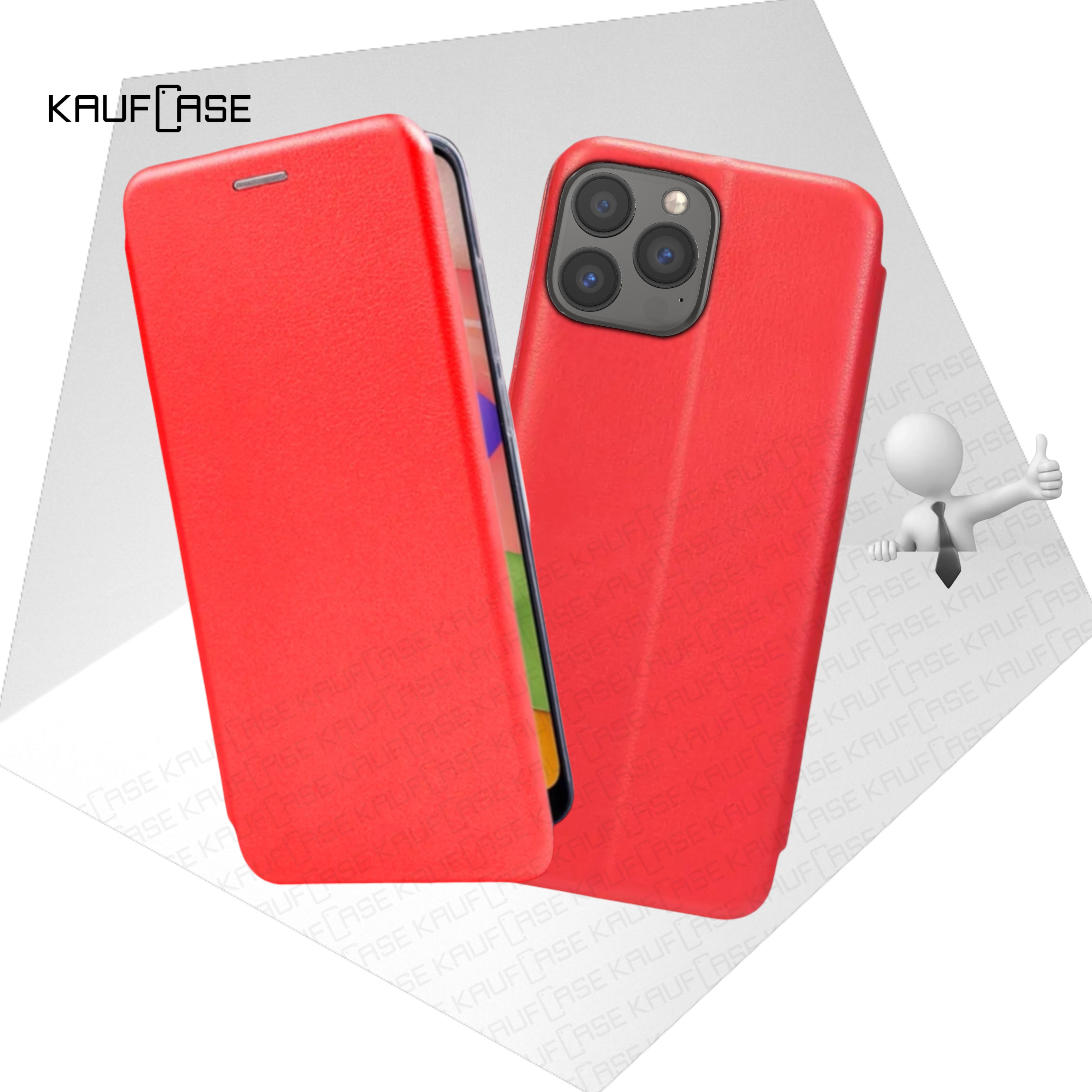 Чехол книжка KaufCase для телефона Apple iPhone 14 Pro Max (6.7"), красный. Трансфомер