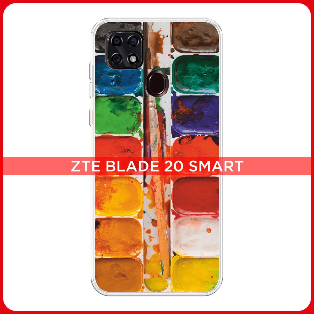 Силиконовый чехол на ZTE Blade 20 Smart / ЗТЕ Блэйд 20 Smart Акварель,  матовый - купить с доставкой по выгодным ценам в интернет-магазине OZON  (236925383)