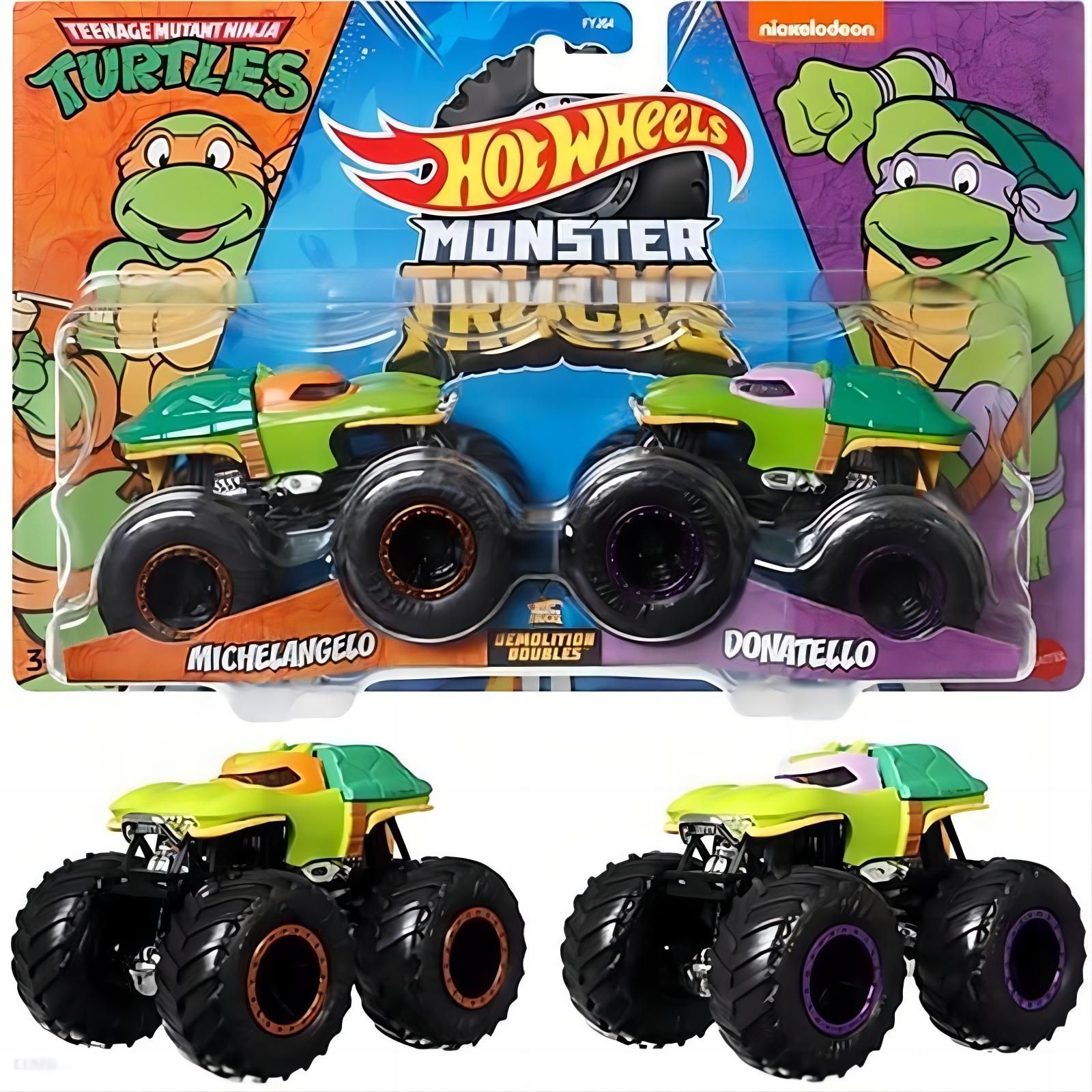 Машинка Mattel Hot Wheels Monster Trucks (Монстр трак) 2024  FYJ64,Michelangelo vs Donatello - купить с доставкой по выгодным ценам в  интернет-магазине OZON (1313781179)