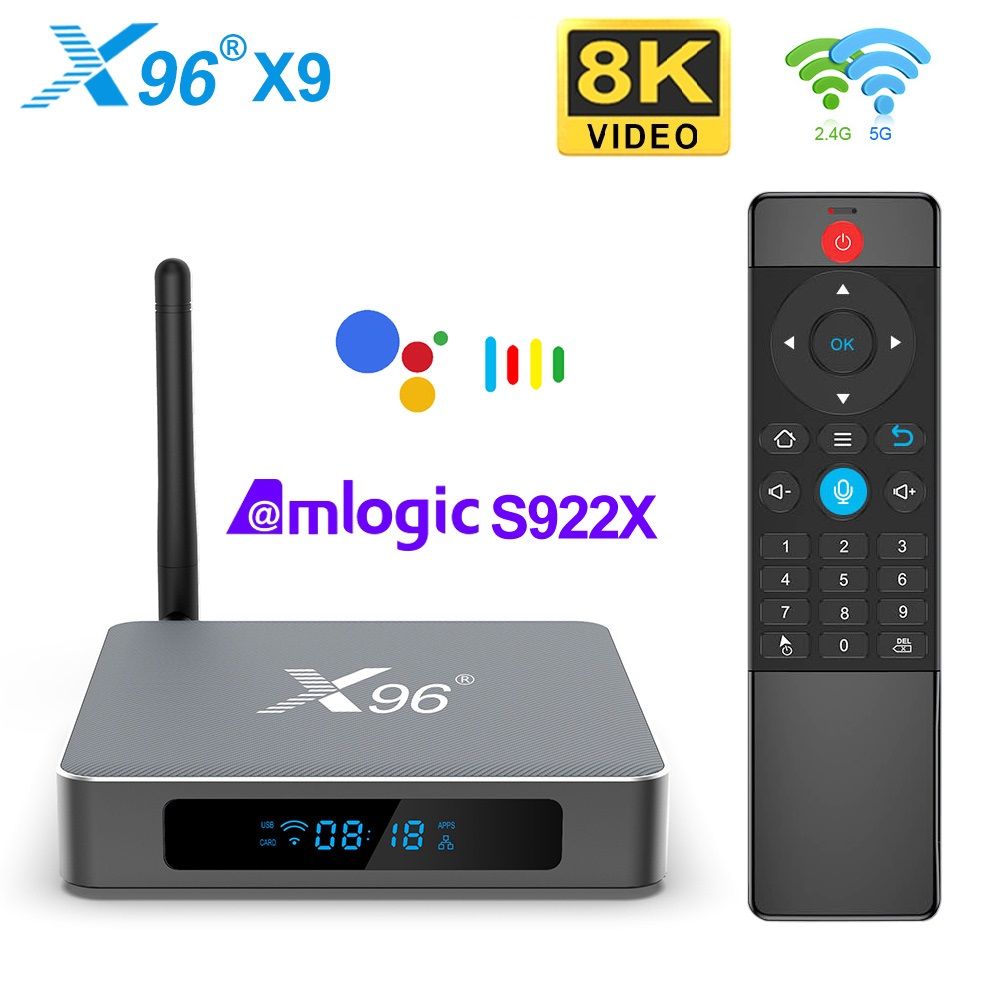 СмартТВприставкаX96X94/32ГбAmlogicS922XAndroid9.08KUSB3.02.4Gи5GWiFi1000MLANсголосовымпультом