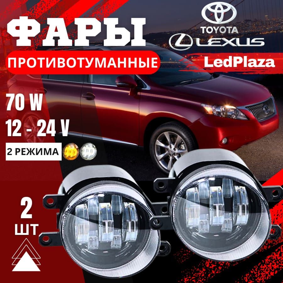 LedPlazaФарыпротивотуманные,Светодиодная,2шт.,арт.ПТФ