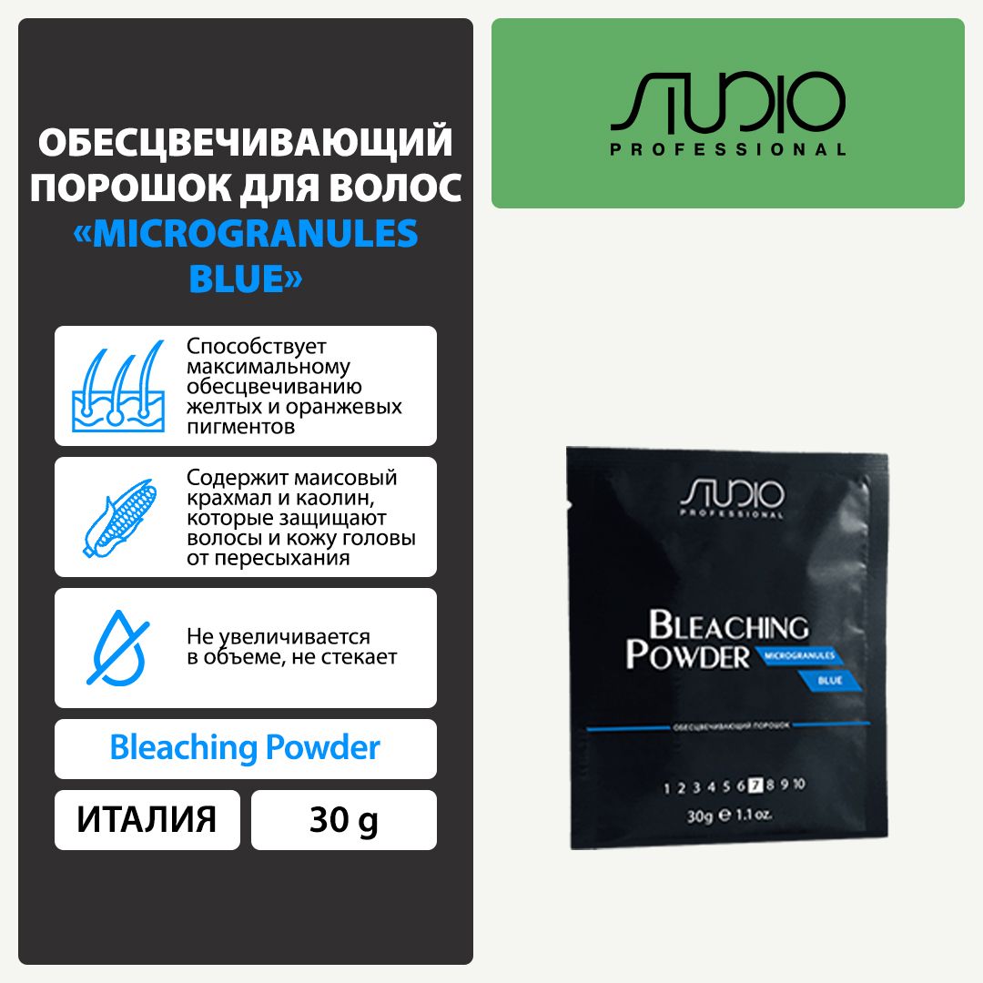 Обесцвечивающий порошок для волос Microgranules Blue, 30 г