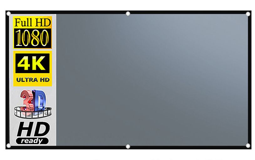 Экрандляпроектора,ShakachuFGM100Rскольцами,светоотражающий,складной100ДЮЙМОВ,полотнодляпроектора16:9(221х125см)