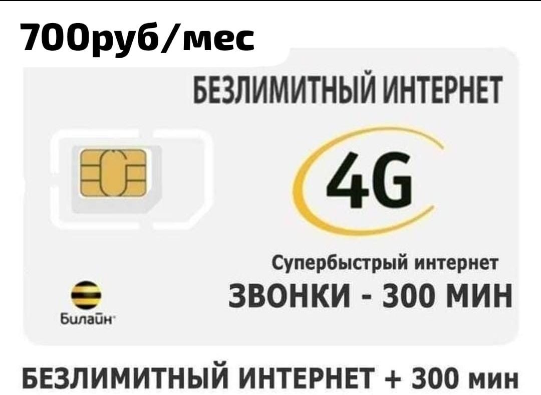 SIM-карта Билайн безлим (Вся Россия) - купить с доставкой по выгодным ценам  в интернет-магазине OZON (1358621108)