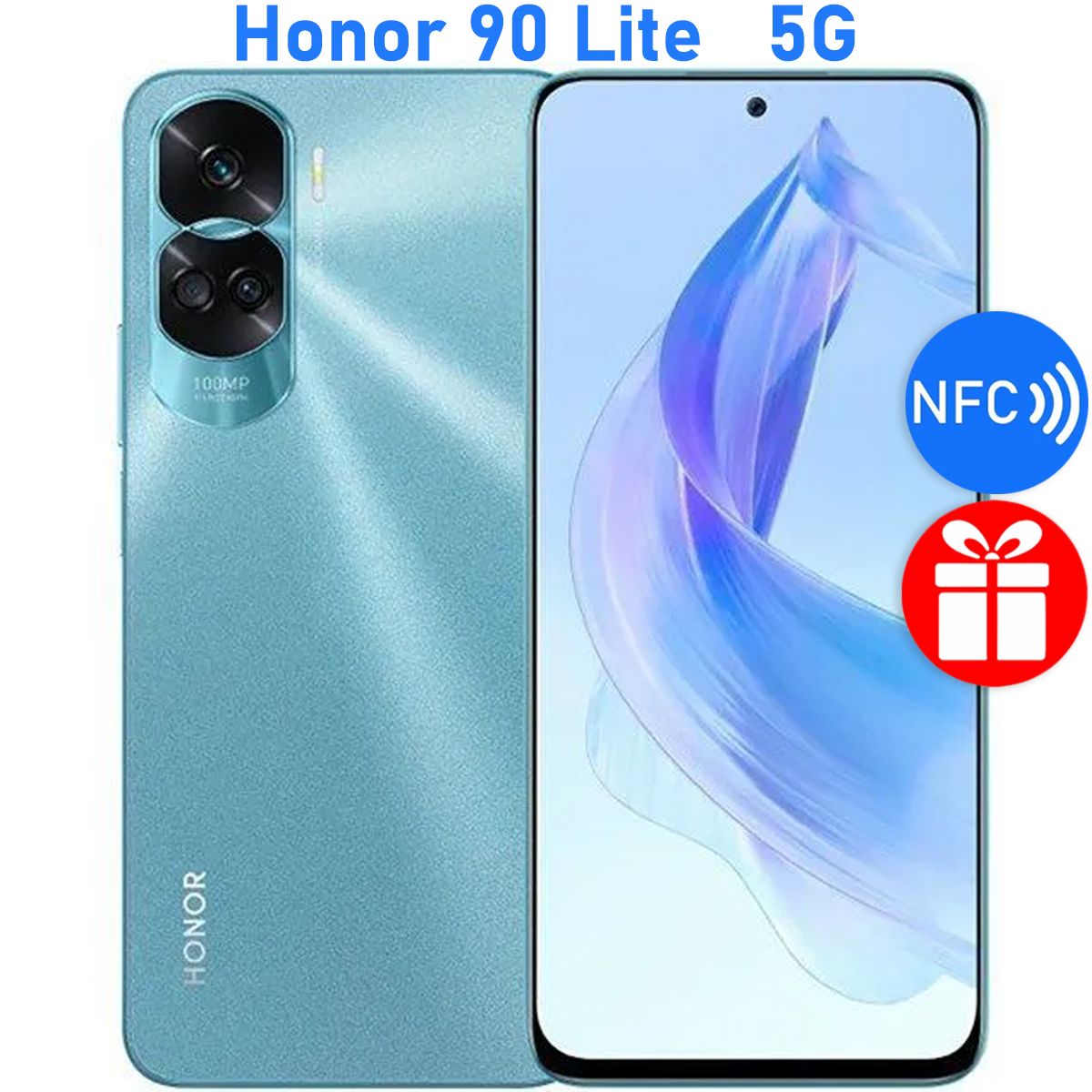 HonorСмартфонРОСТЕСТ(ЕВРОТЕСТ)Honor90Lite5GNFC8/256ГБ,голубой