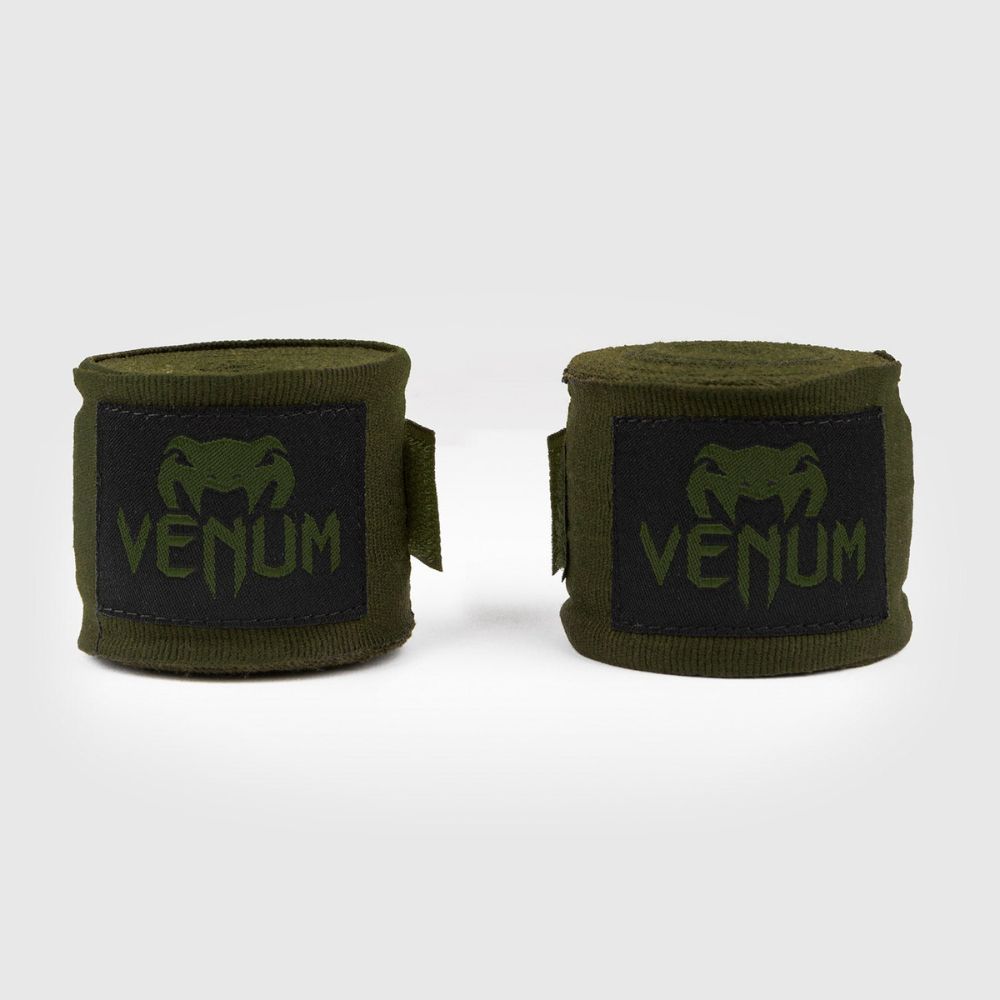 Бинты боксерские Venum Kontact Boxing Handwraps ручные _ длина 4 м _ черный/хаки _ пара