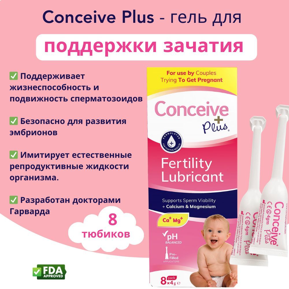 Conceive Plus натуральный гель для зачатия / 8 аппликаторов по 4г