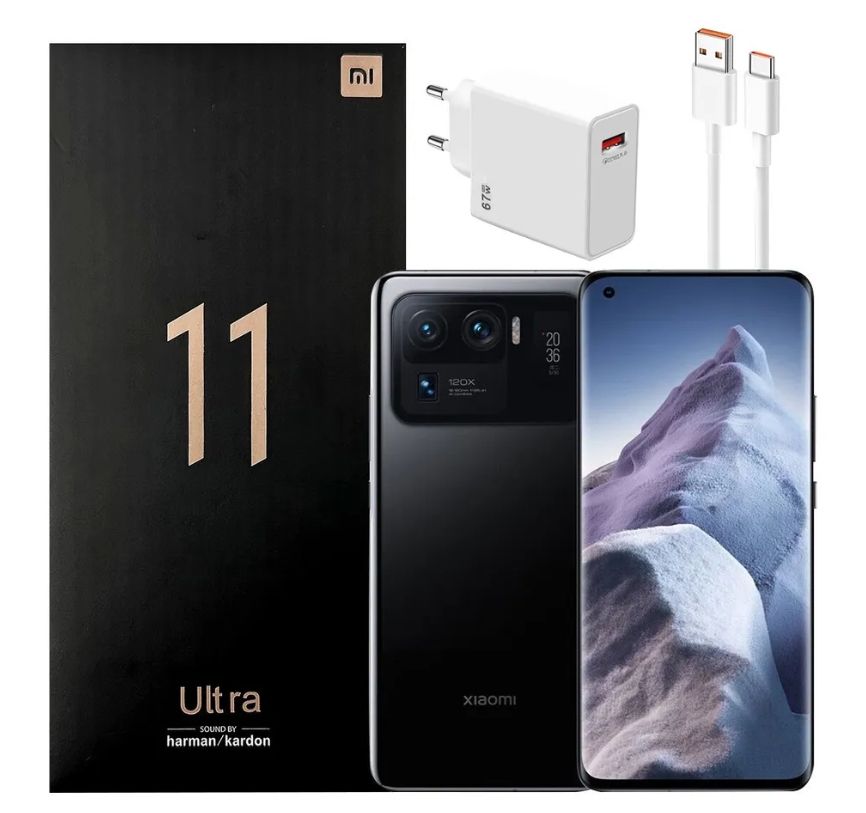 XiaomiСмартфонXiaomiMi11Ultra5GподдерживаетроссийскиесервисыисервисыGoogle12/512ГБ,черно-серый