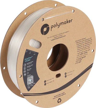 TPU90PolyFlexпластикPolymakerдля3Dпринтера1.75мм,Прозрачный,0.75кг