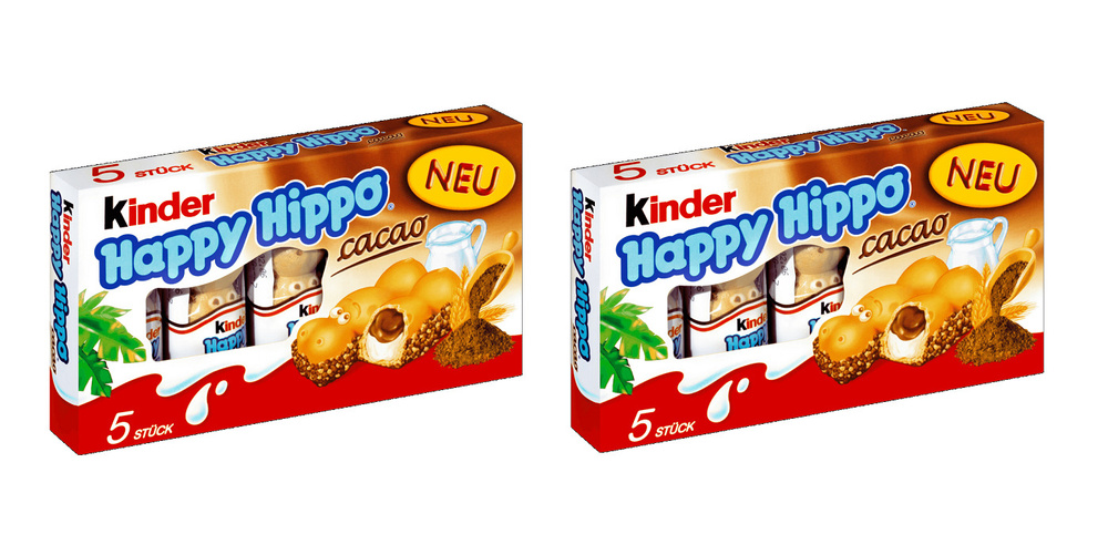 Бисквит Kinder Happy Hippo Cacao 2 шт по 104г. #1