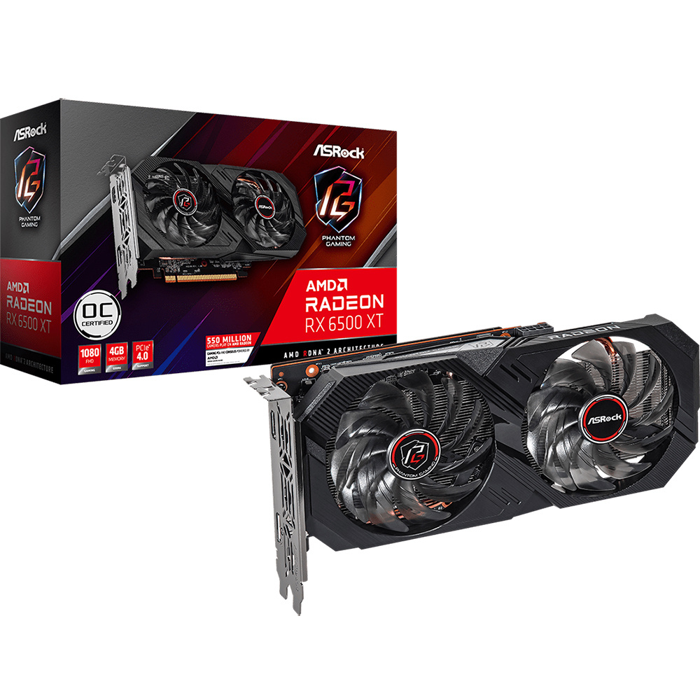 Видеокарта ASRock Radeon RX 6500 XT, 4 ГБ GDDR6 - купить по низким ценам в  интернет-магазине OZON (524963409)